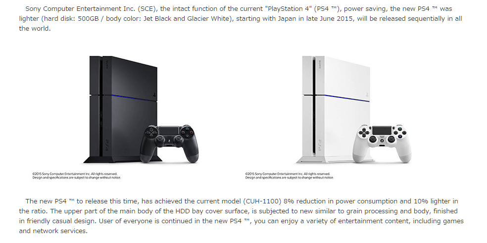 The new 500Gb console will no longer have a glossy finish