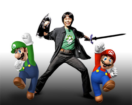 Miyamoto and his creations.