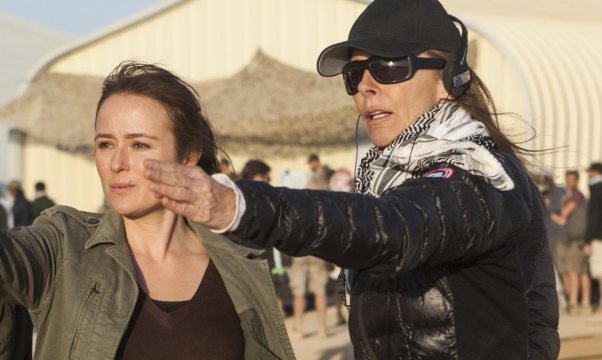 Director Kathryn Bigelow (right) on set of Zero Dark Thirty