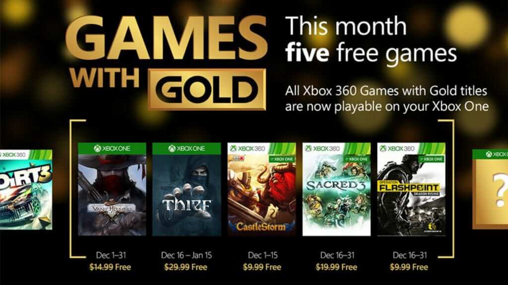 Xbox’s Games With Gold December Lineup Games with Gold