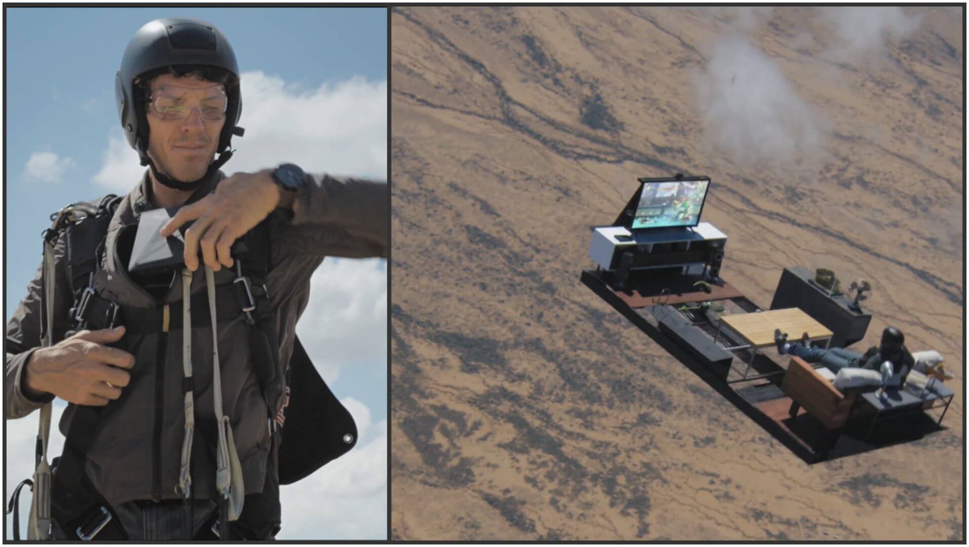 Skydiver Plays NVidia Shield in Mid-Air NVidia Shield