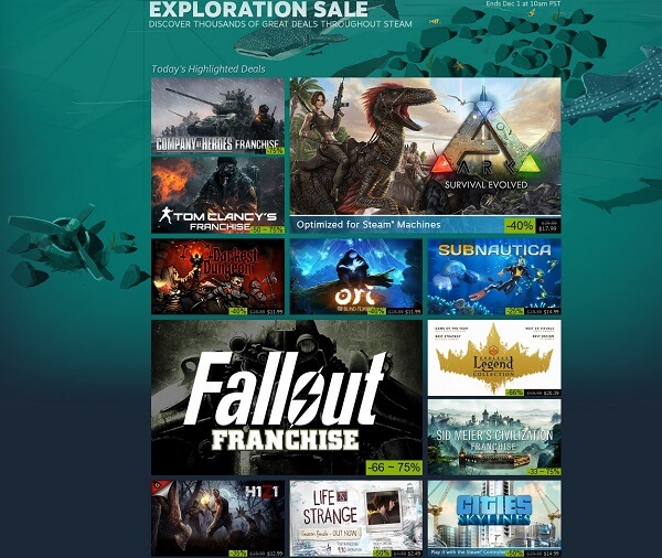 Steam's Exploration Sale