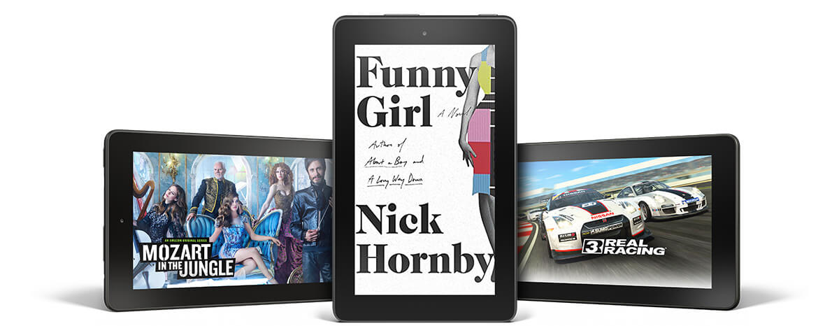 Fire tablets on display