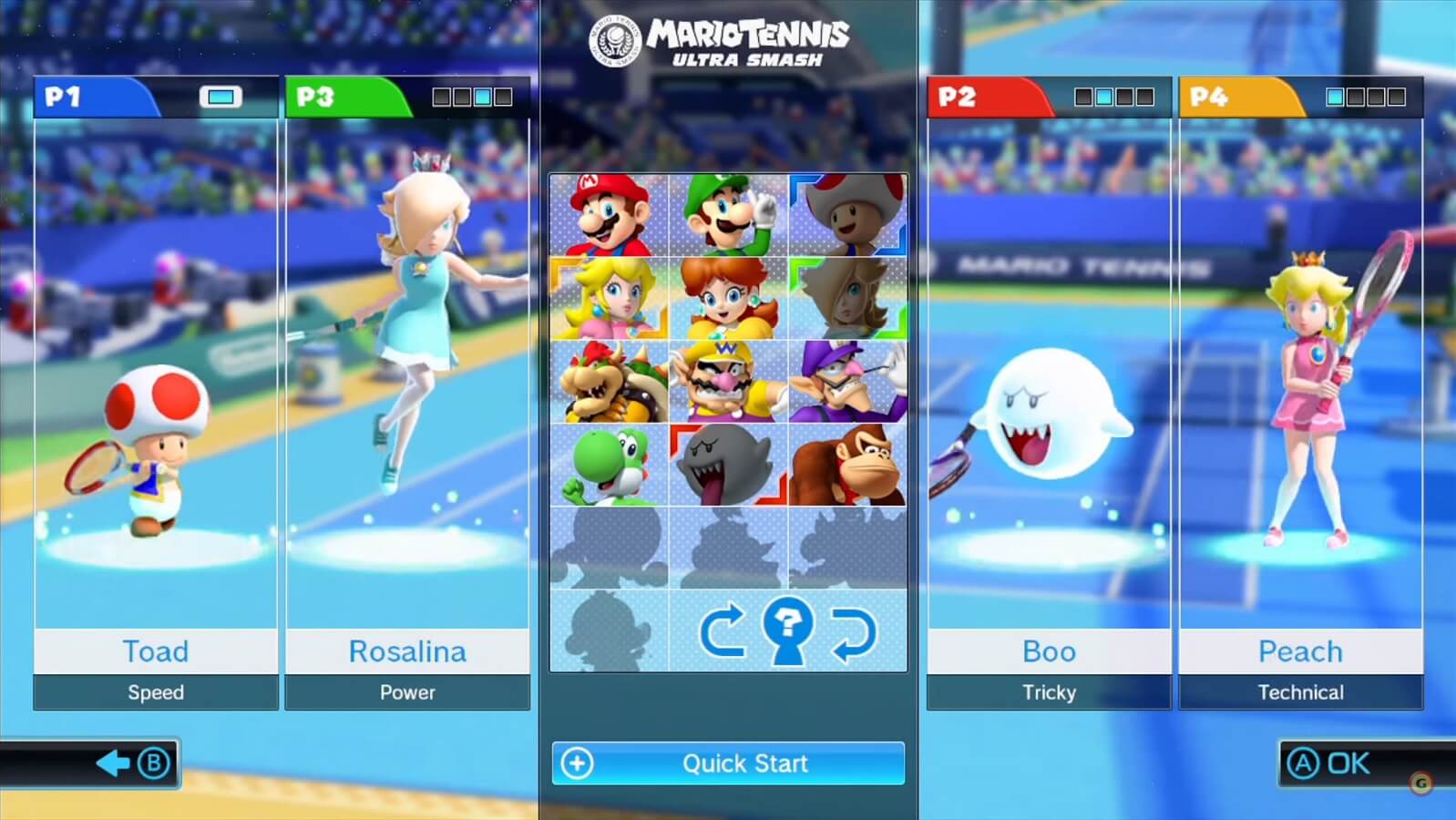 Mario Tennis: US Roster