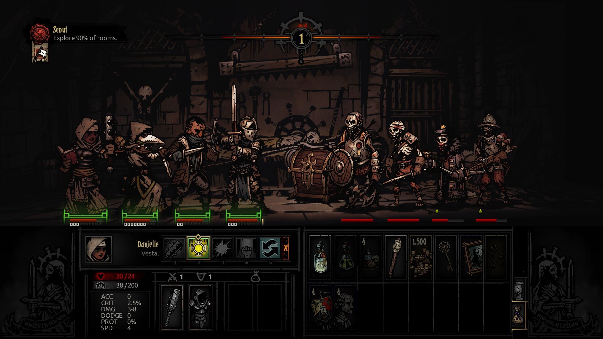 This battle was the first that got me a bit panicked. Note the white bar under my third character creeping towards the top.