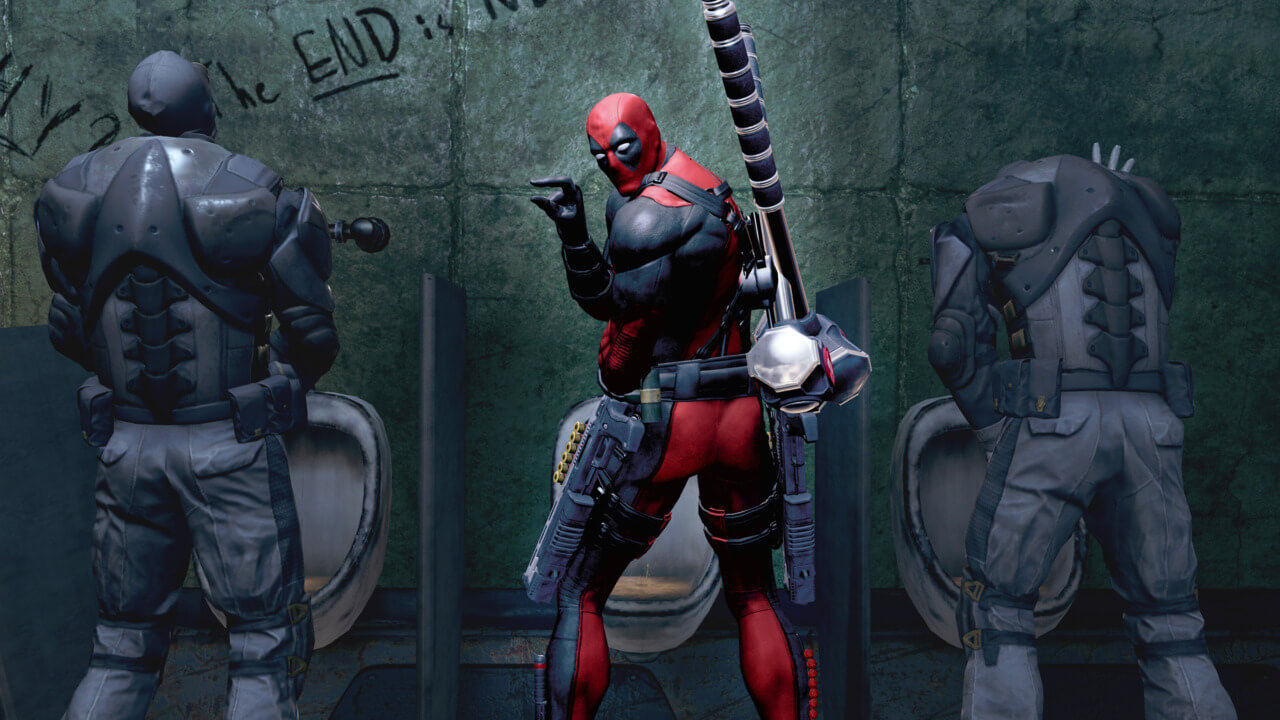 Deadpool sizing up his enemies