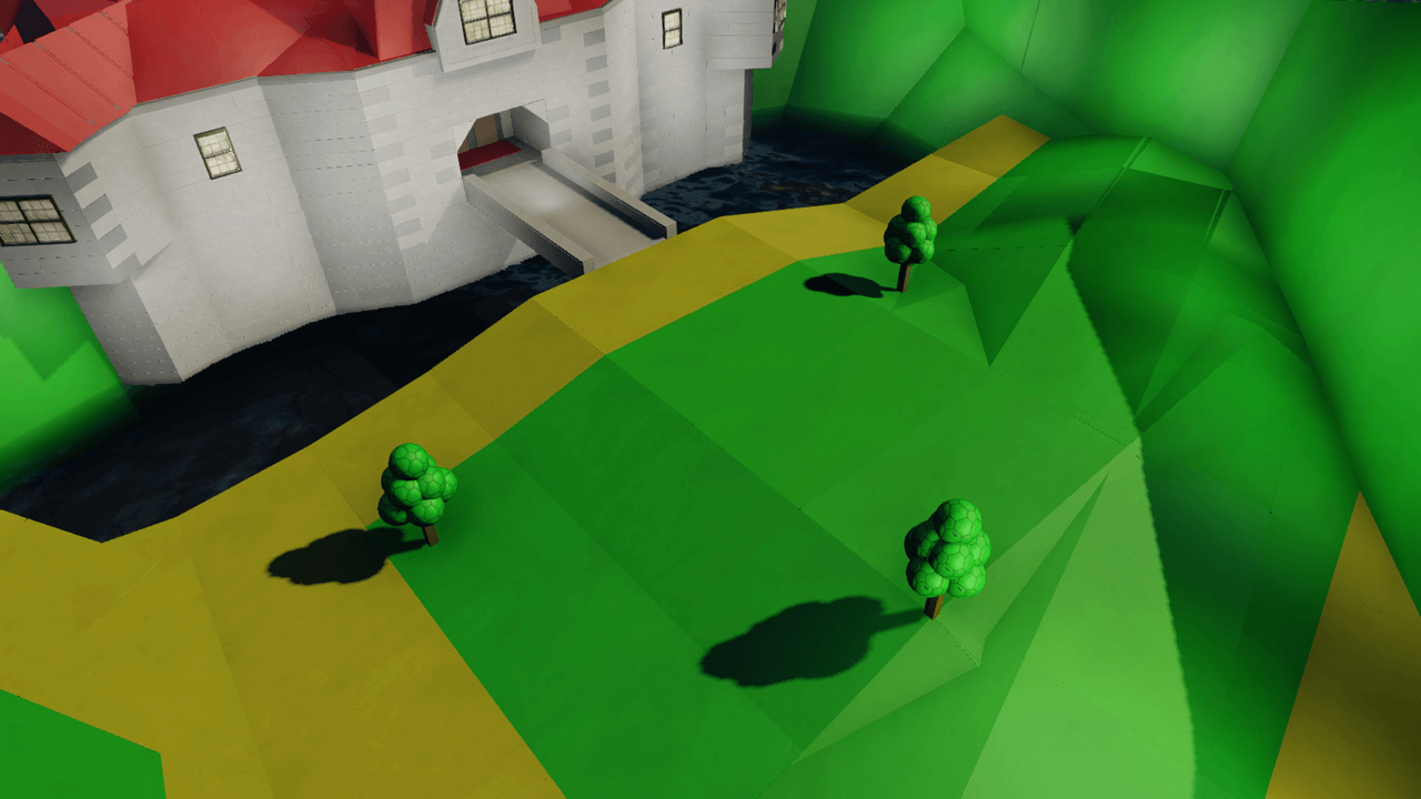 The geometry was also constructed from basic shapes to replicate as close as possible the actual grounds' layout.