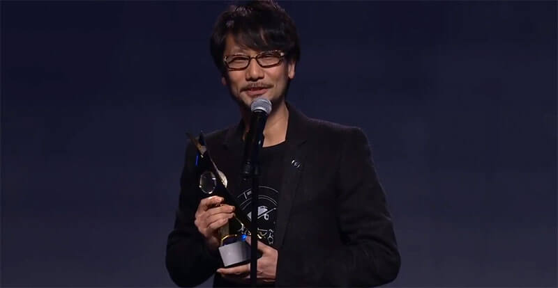 Kojima being inducted into the Hall of Fame by DICE.