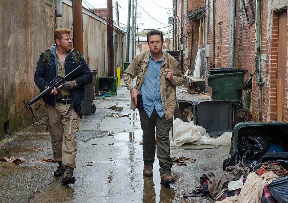 Abraham and Eugene in an alley