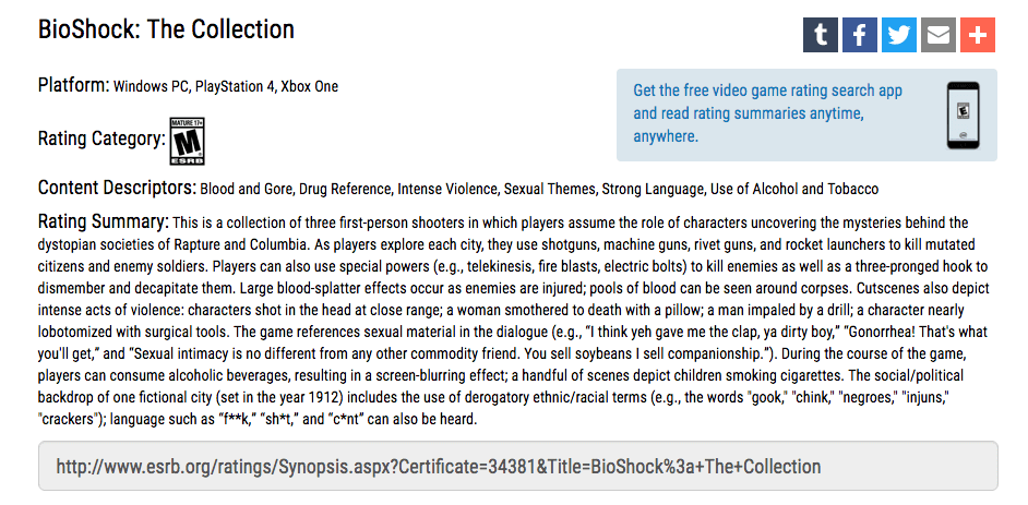 ESRB Bioshock