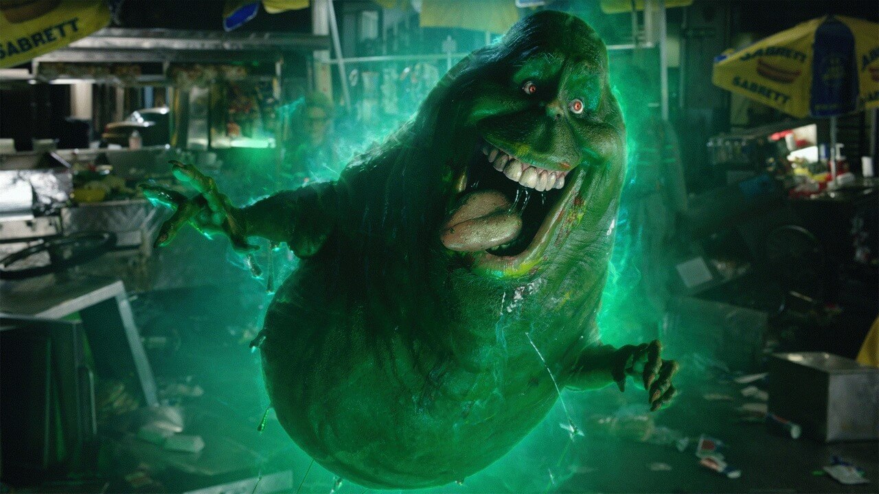 One of the more obvious references is the return of Slimer.
