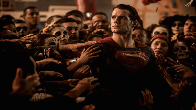 Superman does not make an appearance in the trailers.