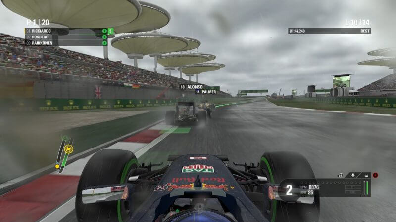Rain beginning in F1 2016 mid way through race