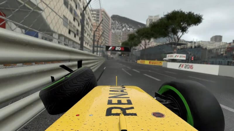 Wrecked left wheel in F1 2016