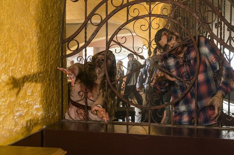 Infected reaching through a gate