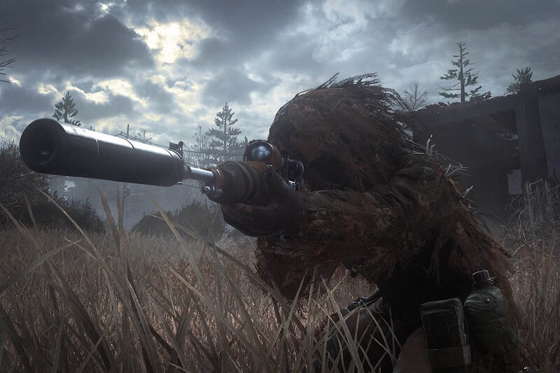 Sniper in camo suit Modern Warfare Remastered
