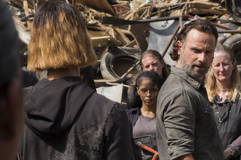 Rick Grimes faces an unknown community on the Walking Dead