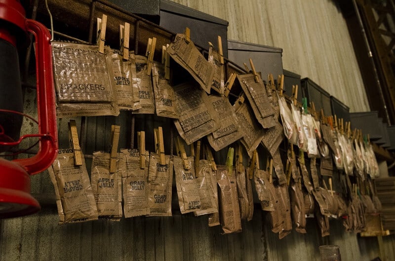 Various supplies at the Sanctuary such as crackers and jelly