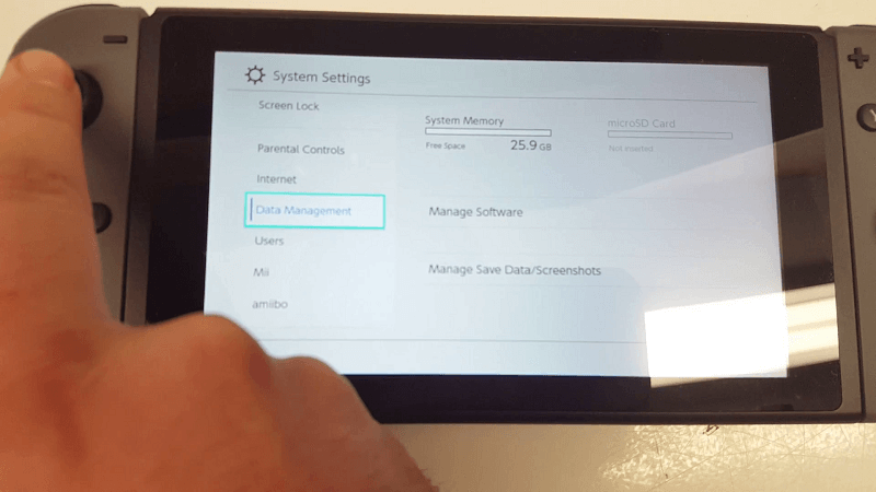 nintendo switch-menus