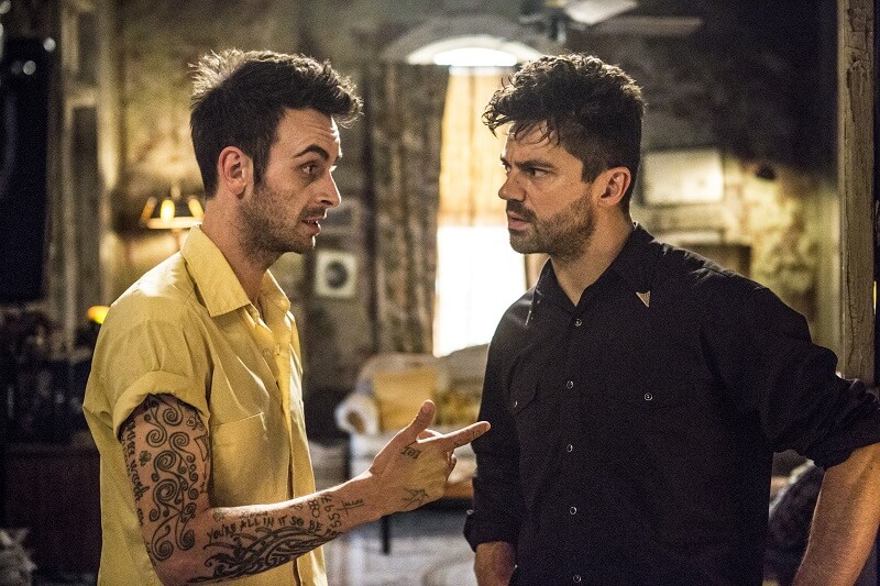 Joseph Gilgun as Cassidy, Dominic Cooper as Jesse Custer - Preacher _ Season 2, Episode 3 - Photo Credit: Skip Bolen/AMC