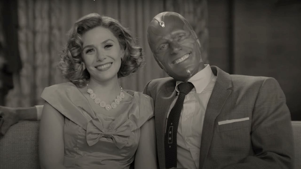 WandaVision Premieres First Trailer for Disney+ WandaVision couple smile