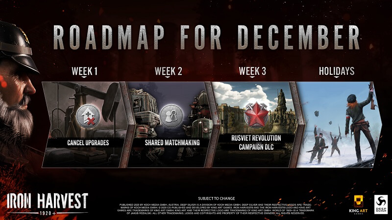 Iron Harvest December Roadmap