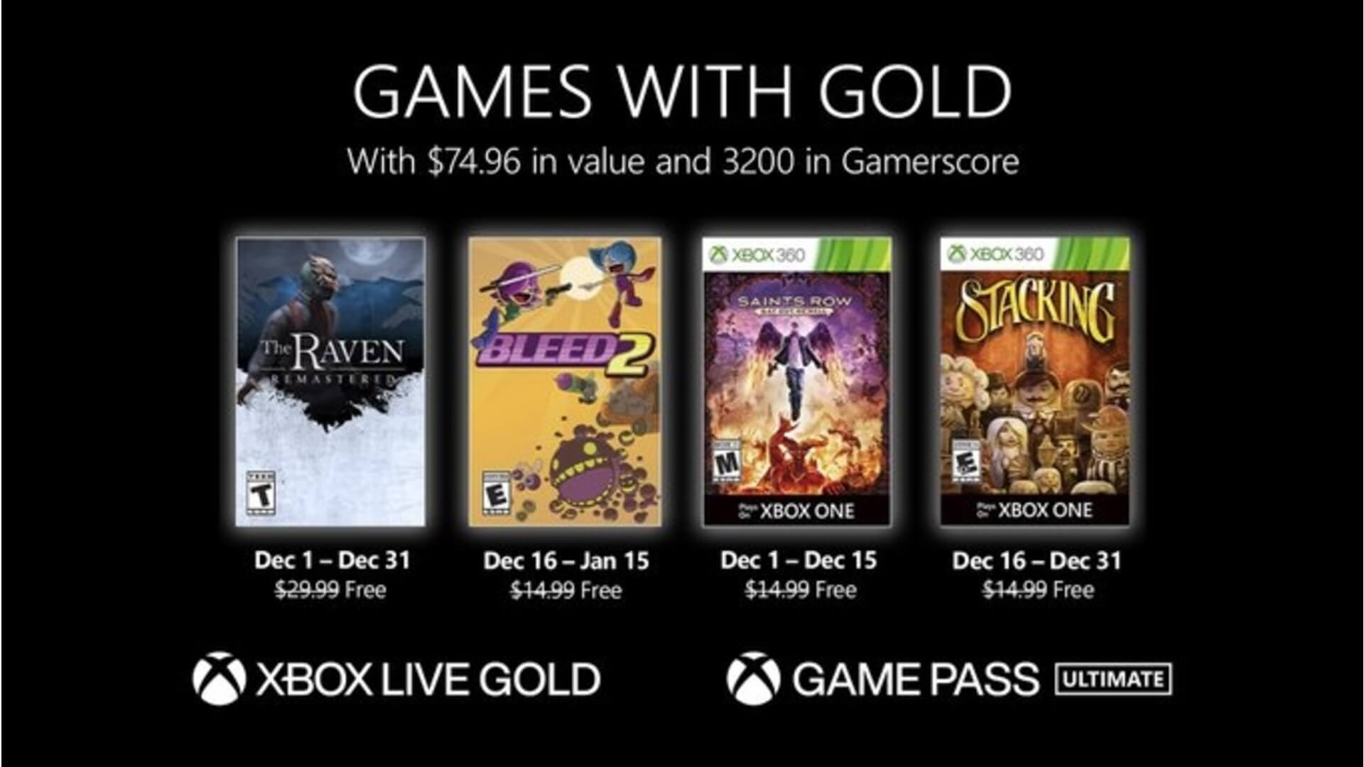 Xbox Games With Gold For December Includes Gat Out Of Hell Xbox Games With Gold Gat out of Hell