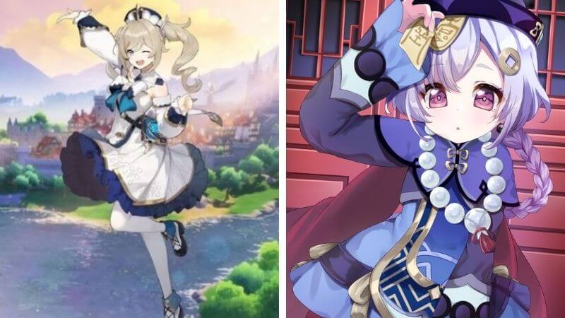 Barbara and Qiqi in Genshin Impact