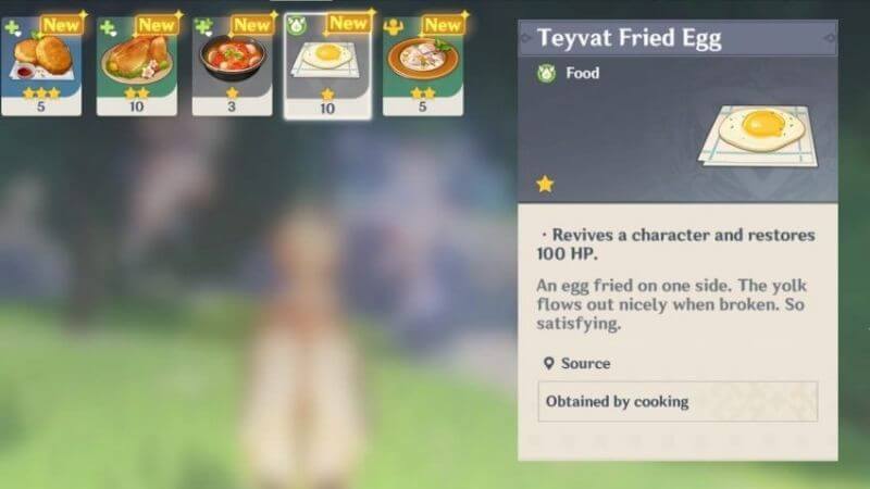 reviving food in Genshin Impact
