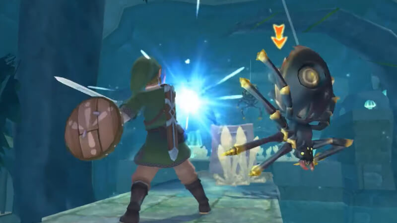 Skyward Sword HD Spiders hanging from above