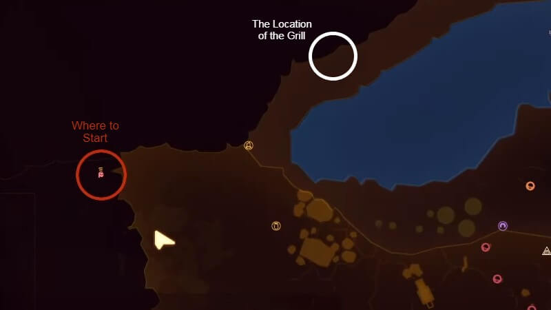 Map of Where to Find Charcoal Chunks Grounded Shroom and Doom