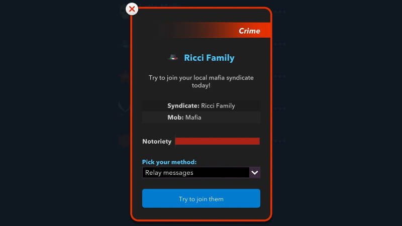 Bitlife italian mafia joining process