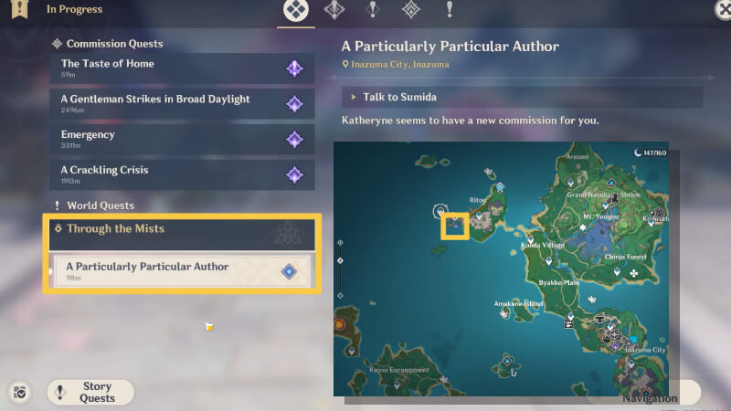 Genshin Impact Tsurumi Island Quest Map