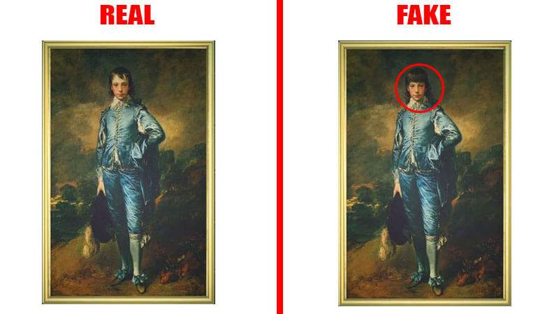 The Blue Boy, Thomas Gainsborough fake painting