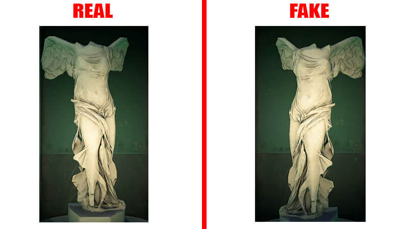 Nike of Samothrace fake