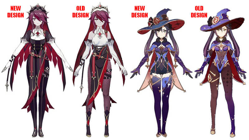 Genshin Impact Mona Rosaria Alternate Skins