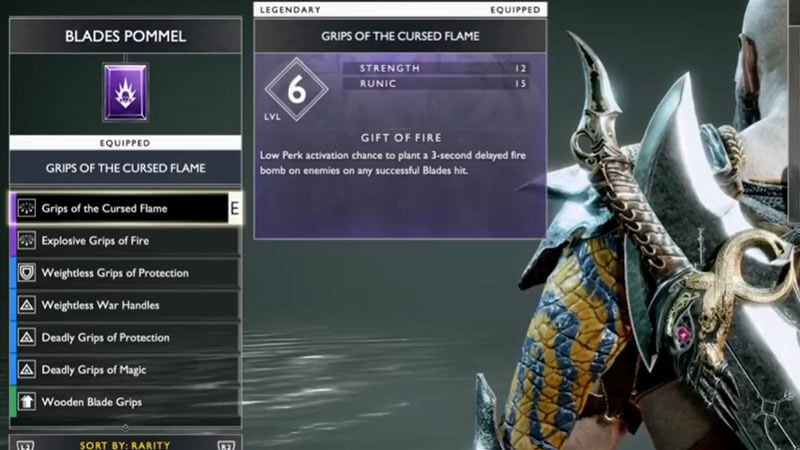 Grips of the Cursed Flame Blade Pommel