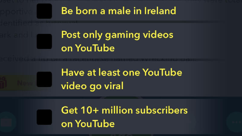 BitLife Jacksepticeye Challenge List