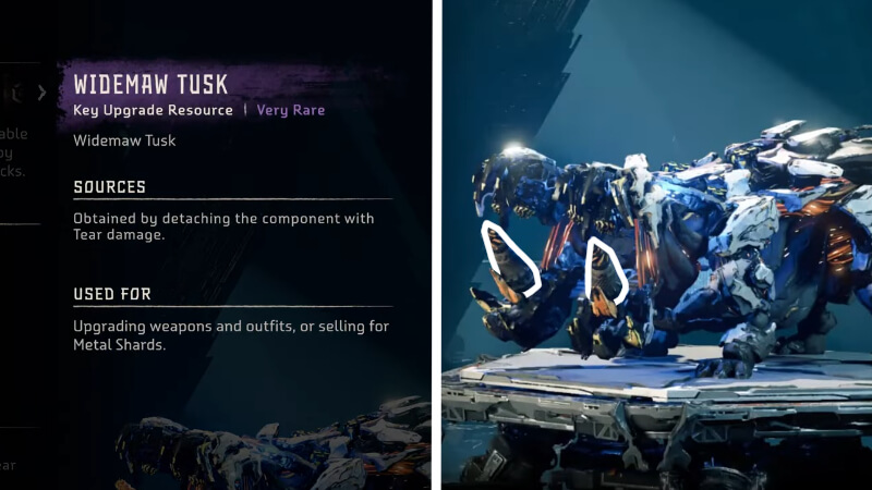 Horizon Forbidden West How to Get Widemaw Tusks