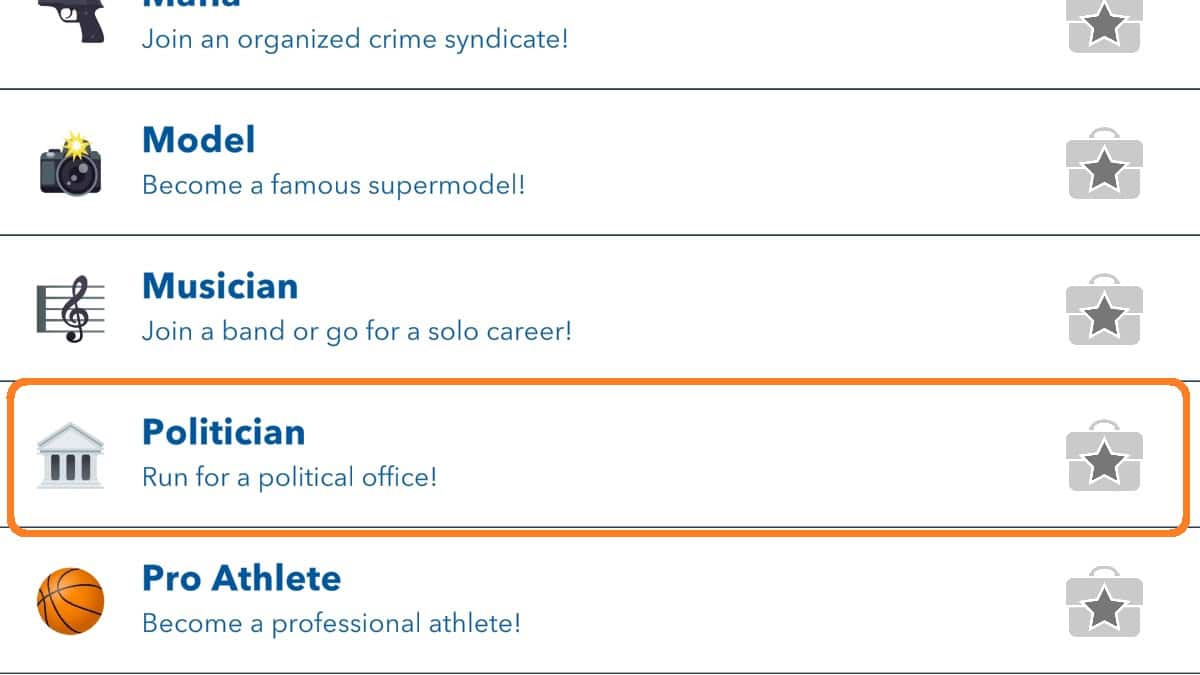 becoming a politician in bitlife