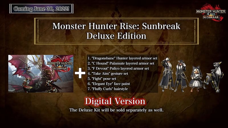 Monster Hunter Rise: Sunbreak: Everything Included in the Digital Deluxe Edition