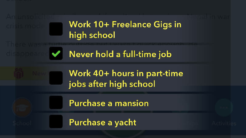 BitLife Full-Time Part-Time tasks