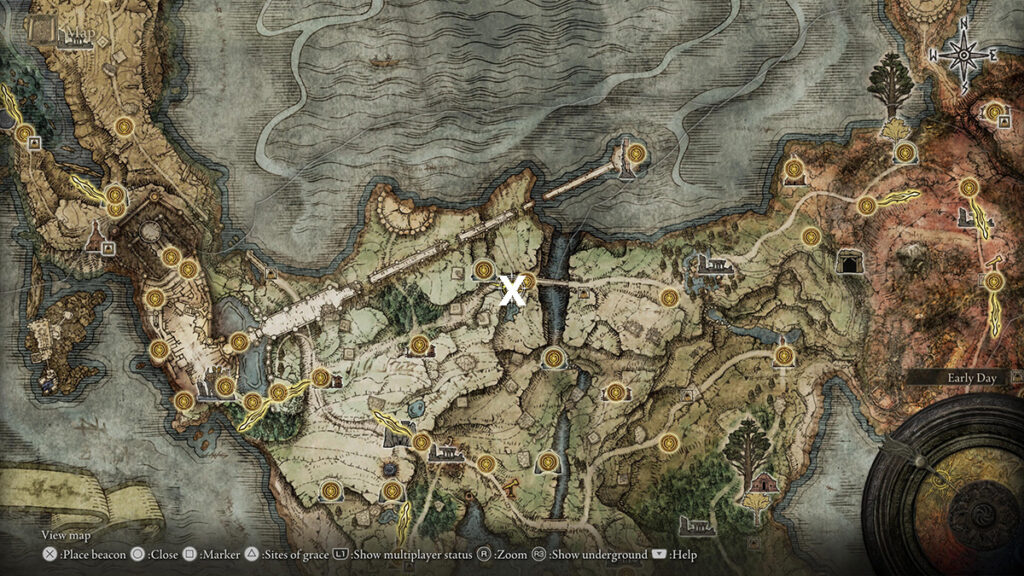 The location of Iron Fist Alexander on Lingrave. Showcased in the game's map.