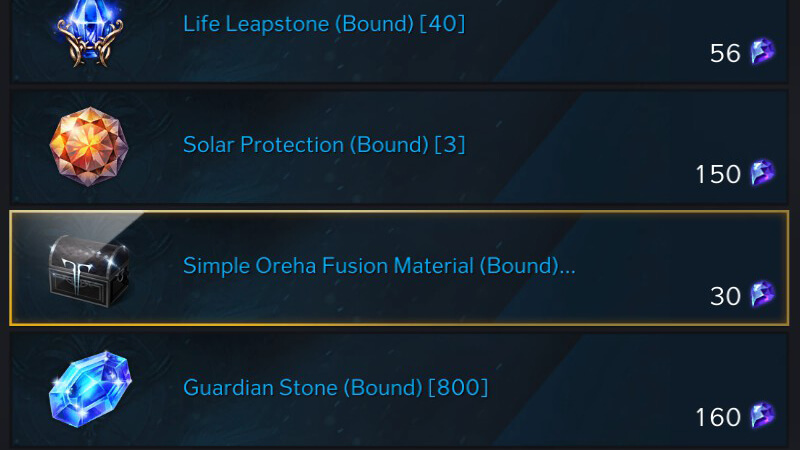 Lost Ark Oreha Fusion Material