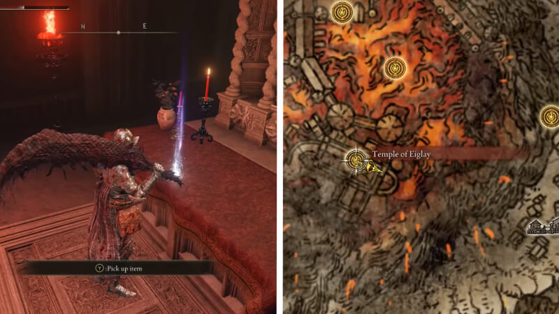 Where To Find The Serpent's Amnion In Elden Ring Temple of Eiglay Map Location