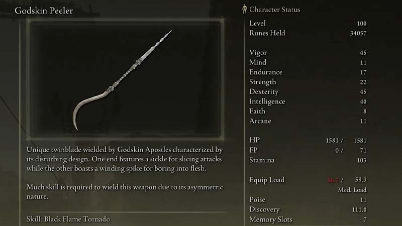 Elden Ring Godskin Peeler Twinblade