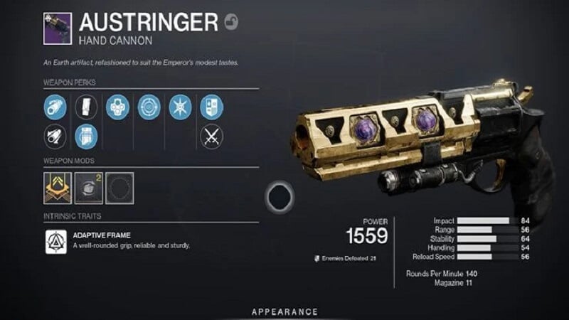 destiny 2 how to get austringer hand cannon