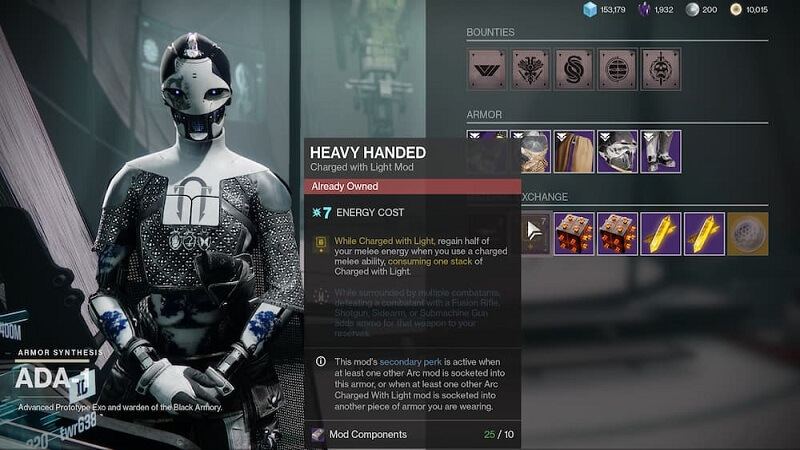 how to get heavy handed mod destiny 2