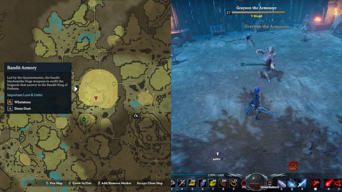 defeating grayson the armourer for whetstone recipe v rising