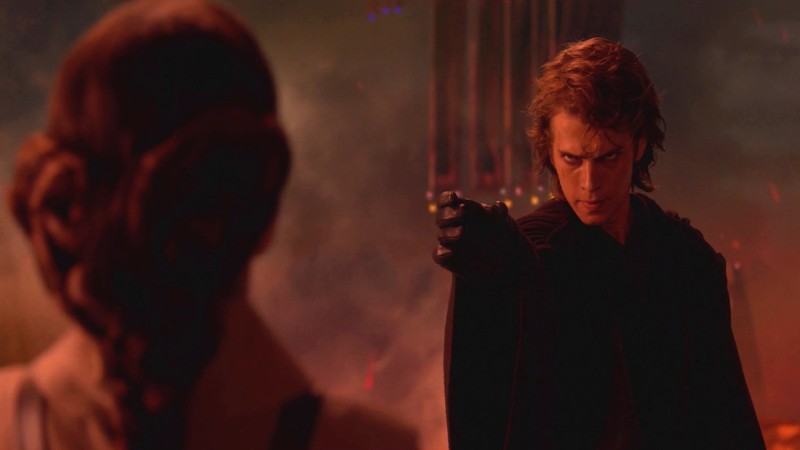 Anakin choking Padme in Star Wars Episode III, one of the saddest Skywalker Saga moments